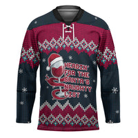 Headin For Santas Naughty Christmas Christmas Hockey Jersey Xmas Holiday Patterns - Wonder Print Shop
