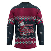 Headin For Santas Naughty Christmas Christmas Hockey Jersey Xmas Holiday Patterns - Wonder Print Shop