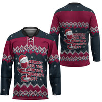 Headin For Santas Naughty Christmas Christmas Hockey Jersey Xmas Holiday Patterns - Wonder Print Shop