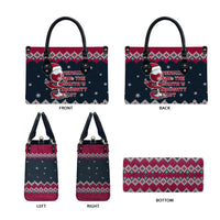 Headin For Santas Naughty Christmas Christmas Leather Bag Xmas Holiday Patterns - Wonder Print Shop
