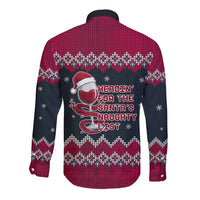 Headin For Santas Naughty Christmas Christmas Long Sleeve Button Shirt Xmas Holiday Patterns - Wonder Print Shop