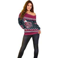 Headin For Santas Naughty Christmas Christmas Off Shoulder Sweater Xmas Holiday Patterns - Wonder Print Shop