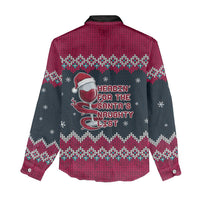 Headin For Santas Naughty Christmas Christmas Women Casual Shirt Xmas Holiday Patterns - Wonder Print Shop