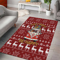 Hippie Car Santa Claus Christmas Area Rug Xmas Holiday Patterns - Wonder Print Shop