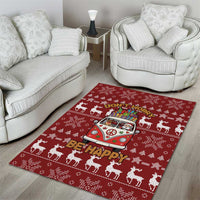Hippie Car Santa Claus Christmas Area Rug Xmas Holiday Patterns - Wonder Print Shop