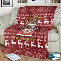 Hippie Car Santa Claus Christmas Blanket Xmas Holiday Patterns - Wonder Print Shop