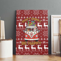 Hippie Car Santa Claus Christmas Canvas Wall Art Xmas Holiday Patterns - Wonder Print Shop