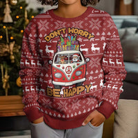 Hippie Car Santa Claus Christmas Kid Ugly Christmas Sweater Xmas Holiday Patterns - Wonder Print Shop