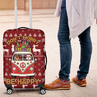 Hippie Car Santa Claus Christmas Luggage Cover Xmas Holiday Patterns - Wonder Print Shop