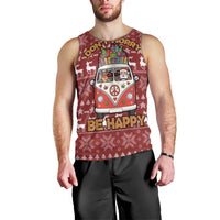 Hippie Car Santa Claus Christmas Men Tank Top Xmas Holiday Patterns - Wonder Print Shop