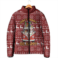 Hippie Car Santa Claus Christmas Padded Jacket Xmas Holiday Patterns - Wonder Print Shop