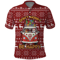 Hippie Car Santa Claus Christmas Polo Shirt Xmas Holiday Patterns - Wonder Print Shop