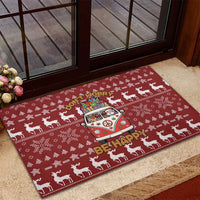 Hippie Car Santa Claus Christmas Rubber Doormat Xmas Holiday Patterns - Wonder Print Shop
