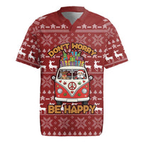 Hippie Car Santa Claus Christmas Rugby Jersey Xmas Holiday Patterns - Wonder Print Shop