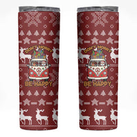 Hippie Car Santa Claus Christmas Skinny Tumbler Xmas Holiday Patterns - Wonder Print Shop