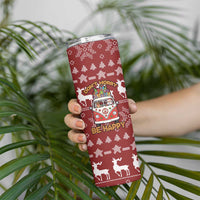 Hippie Car Santa Claus Christmas Skinny Tumbler Xmas Holiday Patterns - Wonder Print Shop