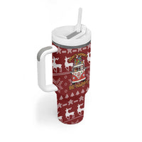 Hippie Car Santa Claus Christmas Tumbler With Handle Xmas Holiday Patterns - Wonder Print Shop
