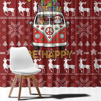 Hippie Car Santa Claus Christmas Window Curtain Xmas Holiday Patterns - Wonder Print Shop