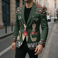 Christmas Bowling Rollin With My Snowmies Blazer Xmas Holiday Patterns - Wonder Print Shop