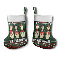 Christmas Bowling Rollin With My Snowmies Christmas Stocking Xmas Holiday Patterns - Wonder Print Shop
