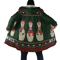 Christmas Bowling Rollin With My Snowmies Cloak Xmas Holiday Patterns - Wonder Print Shop