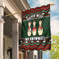 Christmas Bowling Rollin With My Snowmies Garden Flag Xmas Holiday Patterns - Wonder Print Shop