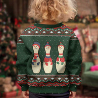 Christmas Bowling Rollin With My Snowmies Kid Ugly Christmas Sweater Xmas Holiday Patterns - Wonder Print Shop