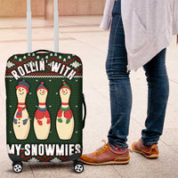 Christmas Bowling Rollin With My Snowmies Luggage Cover Xmas Holiday Patterns - Wonder Print Shop