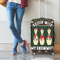 Christmas Bowling Rollin With My Snowmies Luggage Cover Xmas Holiday Patterns - Wonder Print Shop