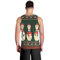 Christmas Bowling Rollin With My Snowmies Men Tank Top Xmas Holiday Patterns - Wonder Print Shop