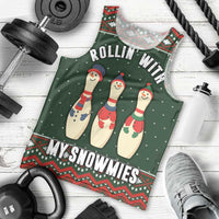 Christmas Bowling Rollin With My Snowmies Men Tank Top Xmas Holiday Patterns - Wonder Print Shop