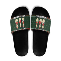 Christmas Bowling Rollin With My Snowmies Slide Sandals Xmas Holiday Patterns - Wonder Print Shop