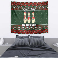 Christmas Bowling Rollin With My Snowmies Tapestry Xmas Holiday Patterns - Wonder Print Shop