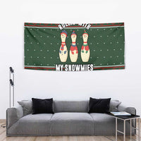 Christmas Bowling Rollin With My Snowmies Tapestry Xmas Holiday Patterns - Wonder Print Shop
