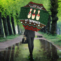 Christmas Bowling Rollin With My Snowmies Umbrella Xmas Holiday Patterns - Wonder Print Shop