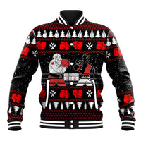 Christmas Boxing Santa And Krampus Baseball Jacket Xmas Holiday Patterns - Wonder Print Shop