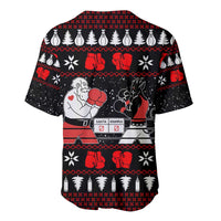 Christmas Boxing Santa And Krampus Baseball Jersey Xmas Holiday Patterns - Wonder Print Shop