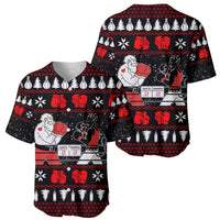 Christmas Boxing Santa And Krampus Baseball Jersey Xmas Holiday Patterns - Wonder Print Shop