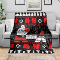 Christmas Boxing Santa And Krampus Blanket Xmas Holiday Patterns - Wonder Print Shop