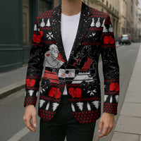Christmas Boxing Santa And Krampus Blazer Xmas Holiday Patterns - Wonder Print Shop