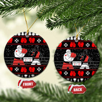 Christmas Boxing Santa And Krampus Ceramic Ornament Xmas Holiday Patterns - Wonder Print Shop