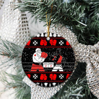 Christmas Boxing Santa And Krampus Ceramic Ornament Xmas Holiday Patterns - Wonder Print Shop