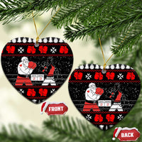 Christmas Boxing Santa And Krampus Ceramic Ornament Xmas Holiday Patterns - Wonder Print Shop