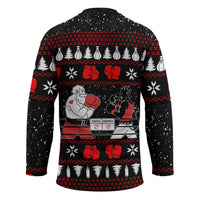 Christmas Boxing Santa And Krampus Hockey Jersey Xmas Holiday Patterns - Wonder Print Shop