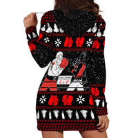 Christmas Boxing Santa And Krampus Hoodie Dress Xmas Holiday Patterns - Wonder Print Shop