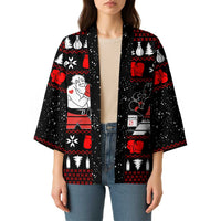 Christmas Boxing Santa And Krampus Kimono Xmas Holiday Patterns - Wonder Print Shop