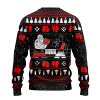 Christmas Boxing Santa And Krampus Ugly Christmas Sweater Xmas Holiday Patterns - Wonder Print Shop