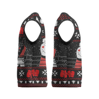 Christmas Boxing Santa And Krampus Christmas Knitted V-Neck Vest Xmas Holiday Patterns - Wonder Print Shop
