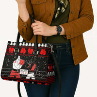 Christmas Boxing Santa And Krampus Leather Bag Xmas Holiday Patterns - Wonder Print Shop
