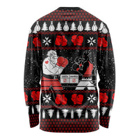 Christmas Boxing Santa And Krampus Long Sleeve Shirt Xmas Holiday Patterns - Wonder Print Shop